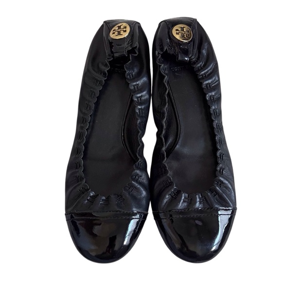 Tory Burch Black Abbey Ballet Flat Neutral Preppy Closet Staple Classic SIZE ?? - Picture 1 of 8